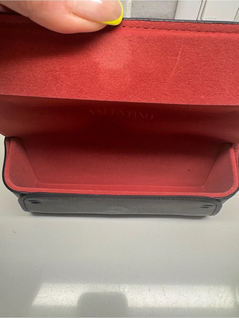 Authentic Valentino Black Leather Sunglasses Case Replacement Only